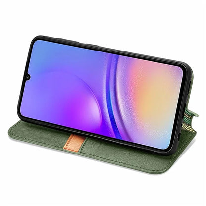 For Samsung Galaxy A06 Case Rhombus Imprint PU Leather Wallet Phone Cover