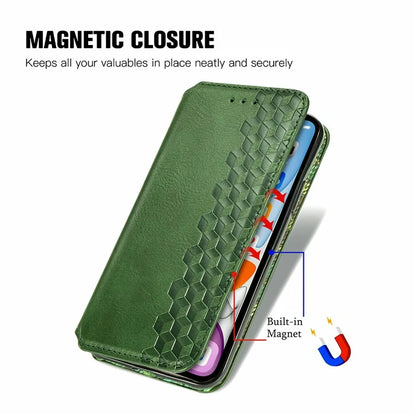 For Samsung Galaxy A06 Case Rhombus Imprint PU Leather Wallet Phone Cover