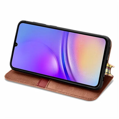 For Samsung Galaxy A06 Case Rhombus Imprint PU Leather Wallet Phone Cover