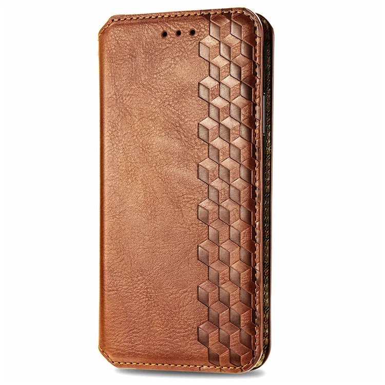 For Samsung Galaxy A06 Case Rhombus Imprint PU Leather Wallet Phone Cover