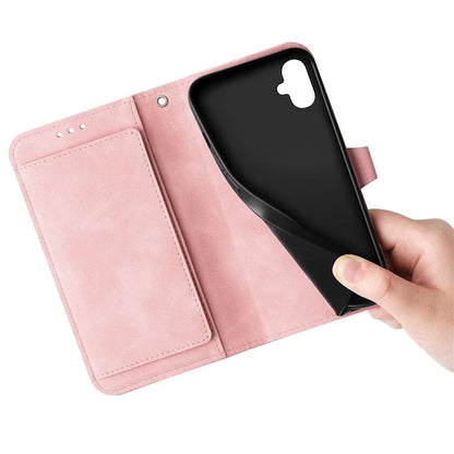 For Samsung Galax A06 Case Zipper Wallet PU Leather Flower Imprint Phone Cover