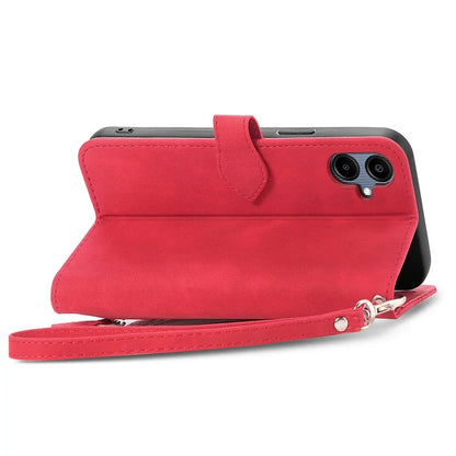 For Samsung Galax A06 Case Zipper Wallet PU Leather Flower Imprint Phone Cover