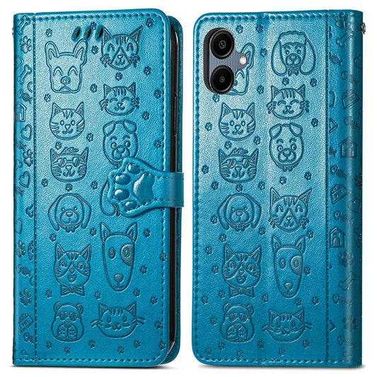 For Samsung Galaxy A06 Case Leather Wallet Flip Phone Cover Cute Cat Dog Pattern
