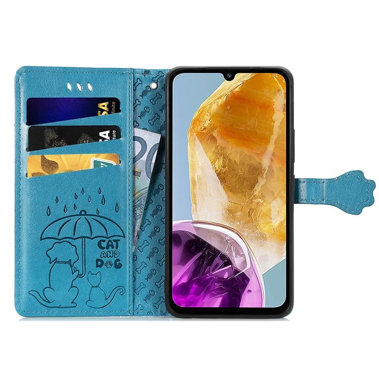 For Samsung Galaxy A06 Case Leather Wallet Flip Phone Cover Cute Cat Dog Pattern