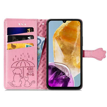 For Samsung Galaxy A06 Case Leather Wallet Flip Phone Cover Cute Cat Dog Pattern