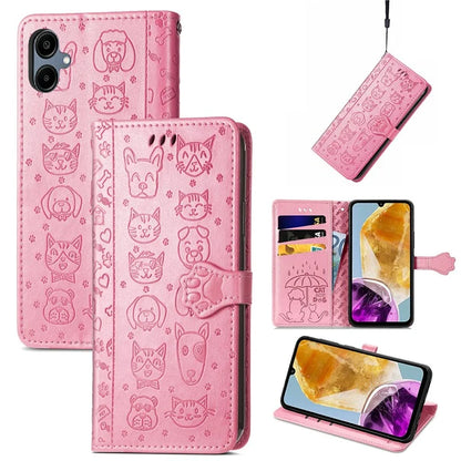 For Samsung Galaxy A06 Case Leather Wallet Flip Phone Cover Cute Cat Dog Pattern