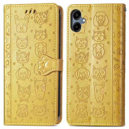 For Samsung Galaxy A06 Case Leather Wallet Flip Phone Cover Cute Cat Dog Pattern