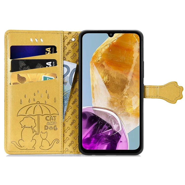 For Samsung Galaxy A06 Case Leather Wallet Flip Phone Cover Cute Cat Dog Pattern