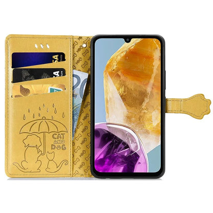 For Samsung Galaxy A06 Case Leather Wallet Flip Phone Cover Cute Cat Dog Pattern