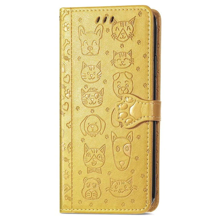 For Samsung Galaxy A06 Case Leather Wallet Flip Phone Cover Cute Cat Dog Pattern