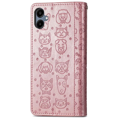 For Samsung Galaxy A06 Case Leather Wallet Flip Phone Cover Cute Cat Dog Pattern
