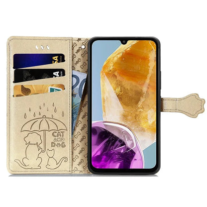 For Samsung Galaxy A06 Case Leather Wallet Flip Phone Cover Cute Cat Dog Pattern