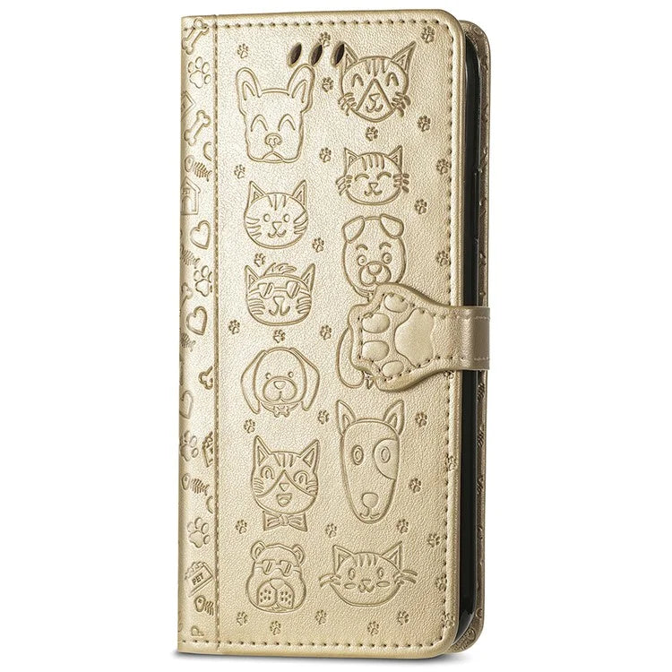 For Samsung Galaxy A06 Case Leather Wallet Flip Phone Cover Cute Cat Dog Pattern