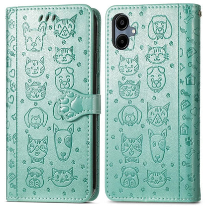 For Samsung Galaxy A06 Case Leather Wallet Flip Phone Cover Cute Cat Dog Pattern
