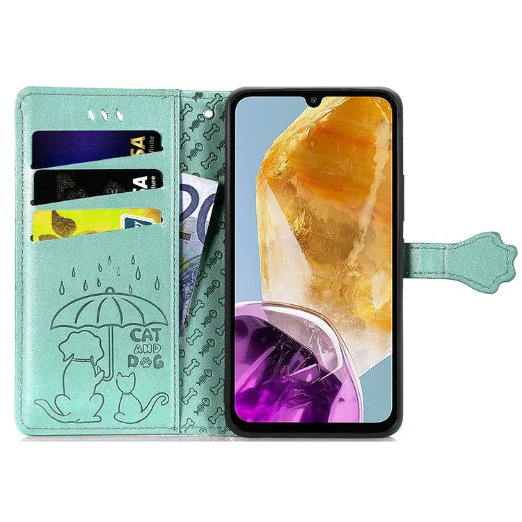 For Samsung Galaxy A06 Case Leather Wallet Flip Phone Cover Cute Cat Dog Pattern
