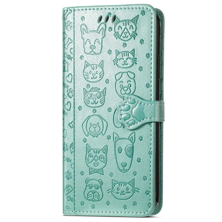 For Samsung Galaxy A06 Case Leather Wallet Flip Phone Cover Cute Cat Dog Pattern