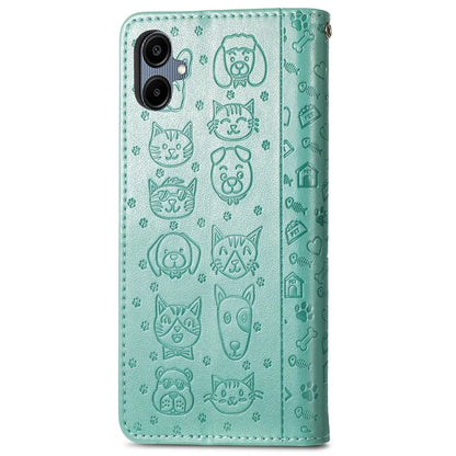 For Samsung Galaxy A06 Case Leather Wallet Flip Phone Cover Cute Cat Dog Pattern