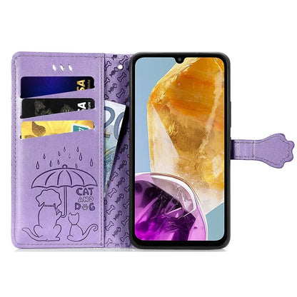 For Samsung Galaxy A06 Case Leather Wallet Flip Phone Cover Cute Cat Dog Pattern
