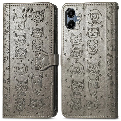 For Samsung Galaxy A06 Case Leather Wallet Flip Phone Cover Cute Cat Dog Pattern
