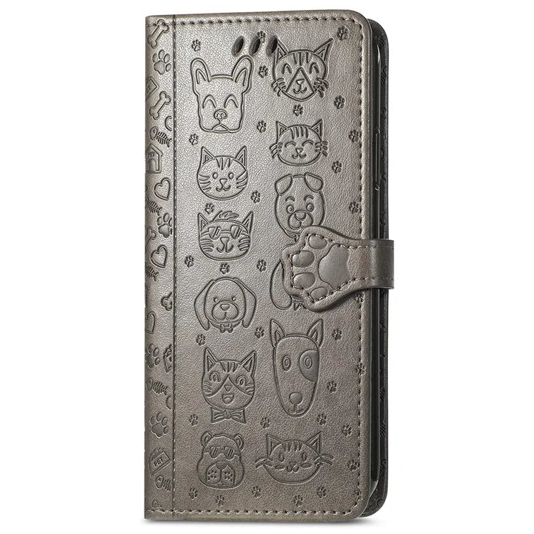 For Samsung Galaxy A06 Case Leather Wallet Flip Phone Cover Cute Cat Dog Pattern