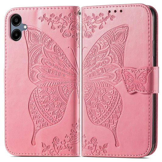 For Samsung Galaxy A06 Case PU Leather Wallet Phone Cover Butterfly Pattern