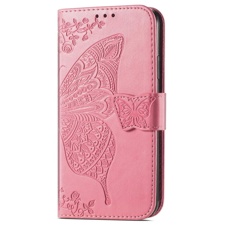 For Samsung Galaxy A06 Case PU Leather Wallet Phone Cover Butterfly Pattern