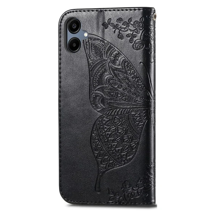 For Samsung Galaxy A06 Case PU Leather Wallet Phone Cover Butterfly Pattern