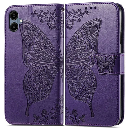 For Samsung Galaxy A06 Case PU Leather Wallet Phone Cover Butterfly Pattern
