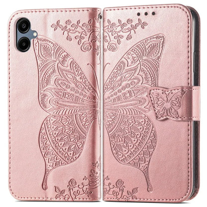 For Samsung Galaxy A06 Case PU Leather Wallet Phone Cover Butterfly Pattern