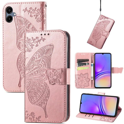 For Samsung Galaxy A06 Case PU Leather Wallet Phone Cover Butterfly Pattern
