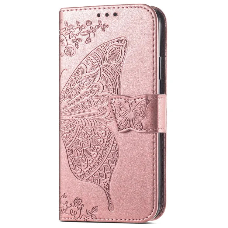 For Samsung Galaxy A06 Case PU Leather Wallet Phone Cover Butterfly Pattern