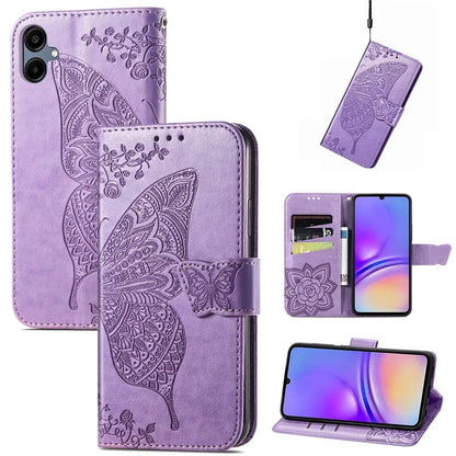 For Samsung Galaxy A06 Case PU Leather Wallet Phone Cover Butterfly Pattern