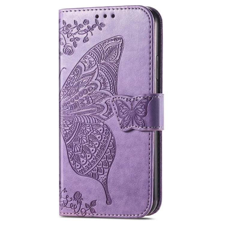 For Samsung Galaxy A06 Case PU Leather Wallet Phone Cover Butterfly Pattern
