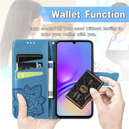 For Samsung Galaxy A06 Case PU Leather Wallet Phone Cover Butterfly Pattern