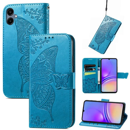 For Samsung Galaxy A06 Case PU Leather Wallet Phone Cover Butterfly Pattern