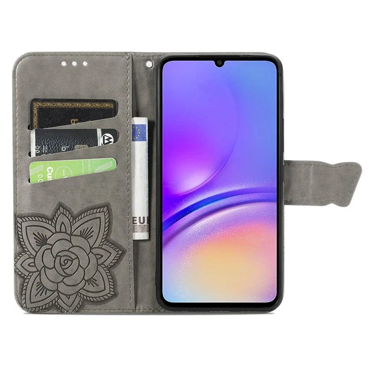 For Samsung Galaxy A06 Case PU Leather Wallet Phone Cover Butterfly Pattern