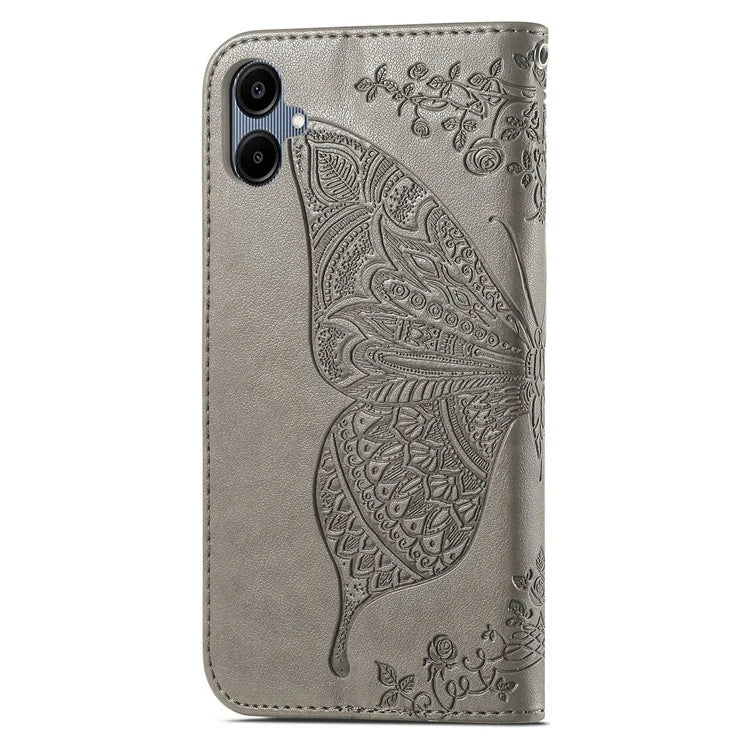 For Samsung Galaxy A06 Case PU Leather Wallet Phone Cover Butterfly Pattern