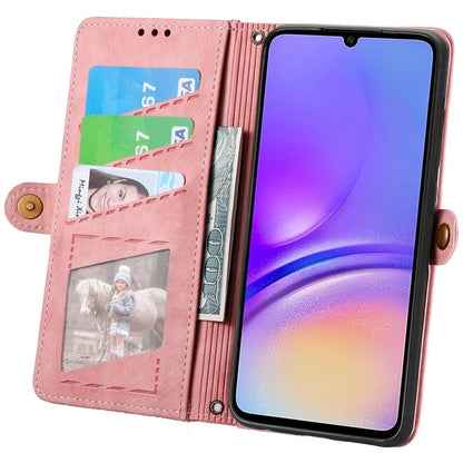 For Samsung Galaxy A06 Case Zipper Wallet Geometry Lines Leather Phone Cover