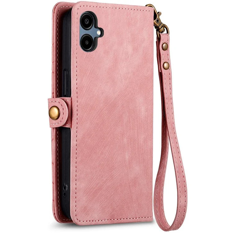 For Samsung Galaxy A06 Case Zipper Wallet Geometry Lines Leather Phone Cover