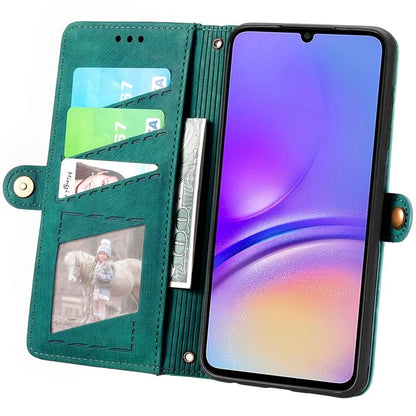 For Samsung Galaxy A06 Case Zipper Wallet Geometry Lines Leather Phone Cover