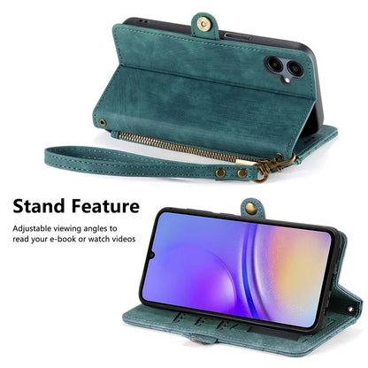 For Samsung Galaxy A06 Case Zipper Wallet Geometry Lines Leather Phone Cover