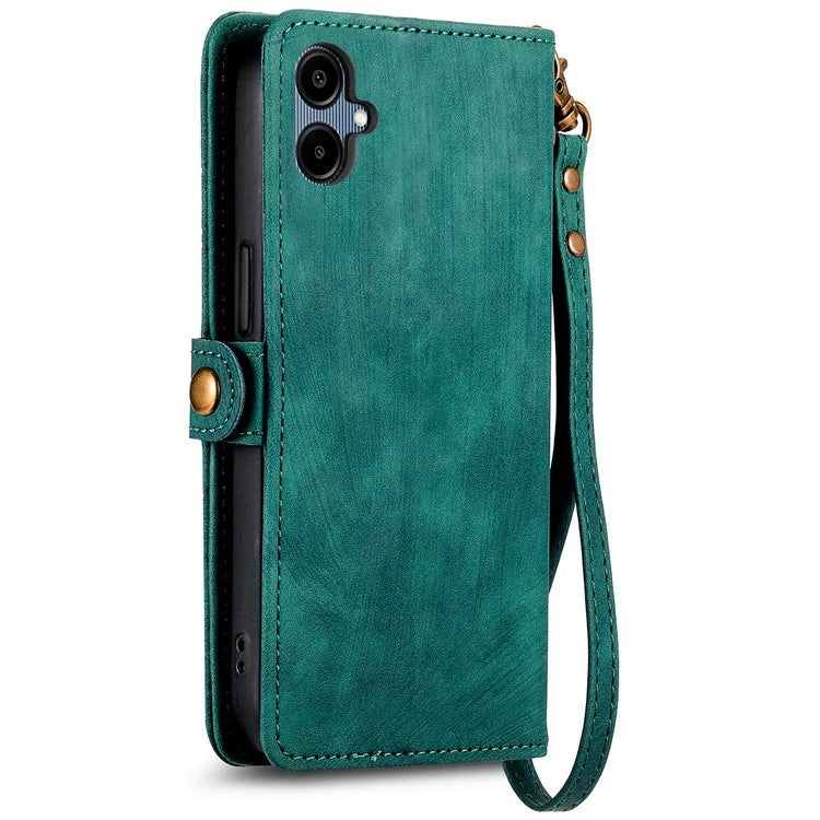 For Samsung Galaxy A06 Case Zipper Wallet Geometry Lines Leather Phone Cover