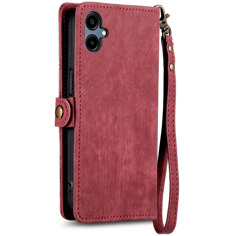 For Samsung Galaxy A06 Case Zipper Wallet Geometry Lines Leather Phone Cover