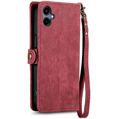 For Samsung Galaxy A06 Case Zipper Wallet Geometry Lines Leather Phone Cover
