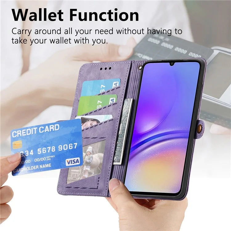 For Samsung Galaxy A06 Case Zipper Wallet Geometry Lines Leather Phone Cover