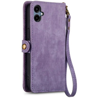 For Samsung Galaxy A06 Case Zipper Wallet Geometry Lines Leather Phone Cover