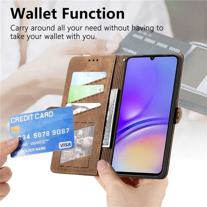 For Samsung Galaxy A06 Case Zipper Wallet Geometry Lines Leather Phone Cover