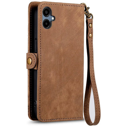 For Samsung Galaxy A06 Case Zipper Wallet Geometry Lines Leather Phone Cover