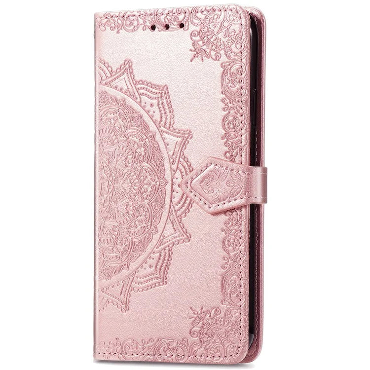 For Samsung Galaxy A06 Case Mandala Embossed Design Leather Wallet Phone Cover