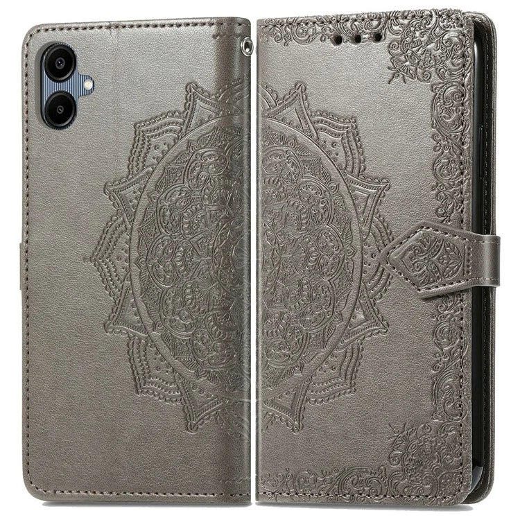 For Samsung Galaxy A06 Case Mandala Embossed Design Leather Wallet Phone Cover